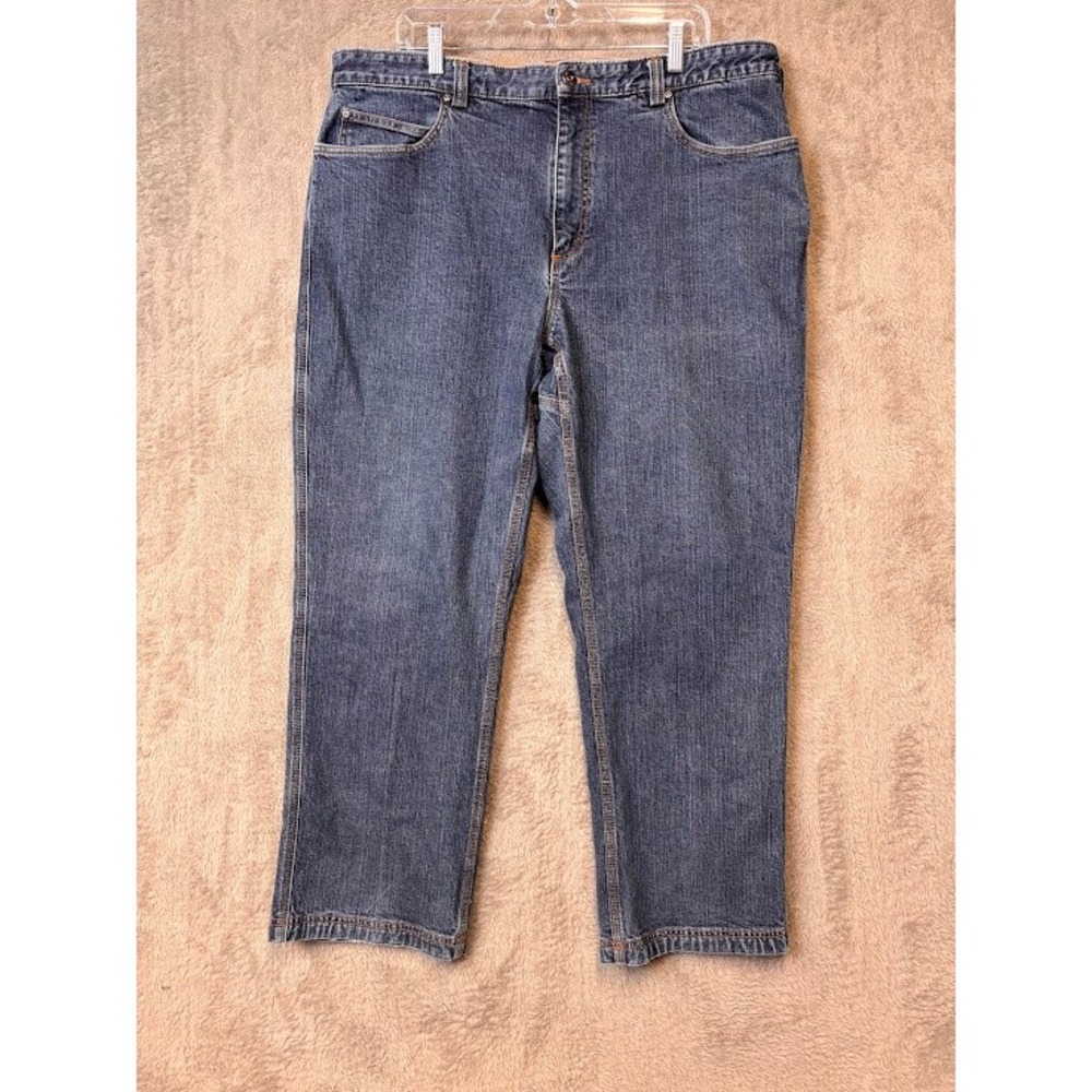 Duluth Trading Co Flex Ballroom Jeans Mens 42x30 Blue Denim Work Pants